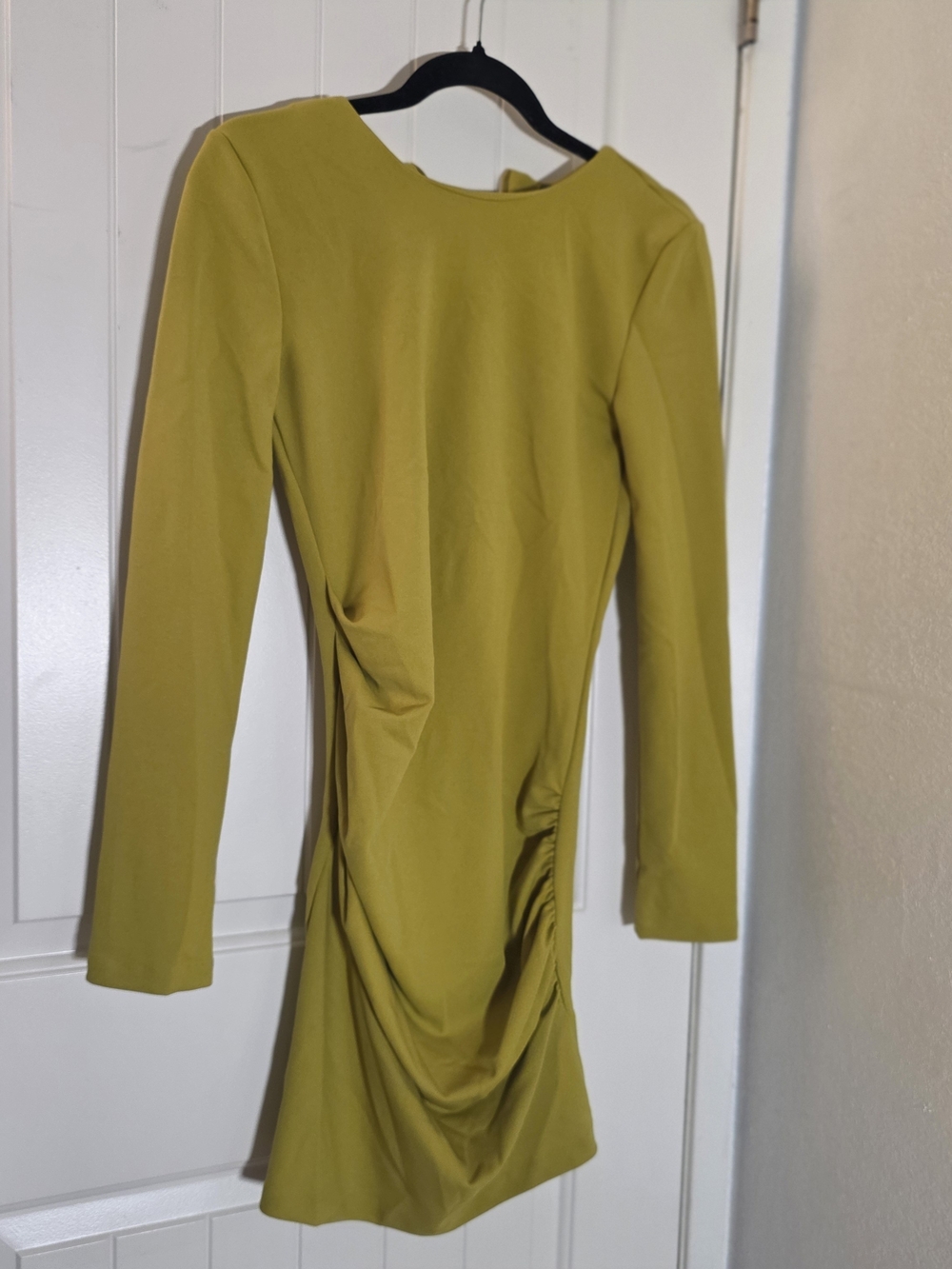 Zara Long Sleeve Ruched Dress in Olive